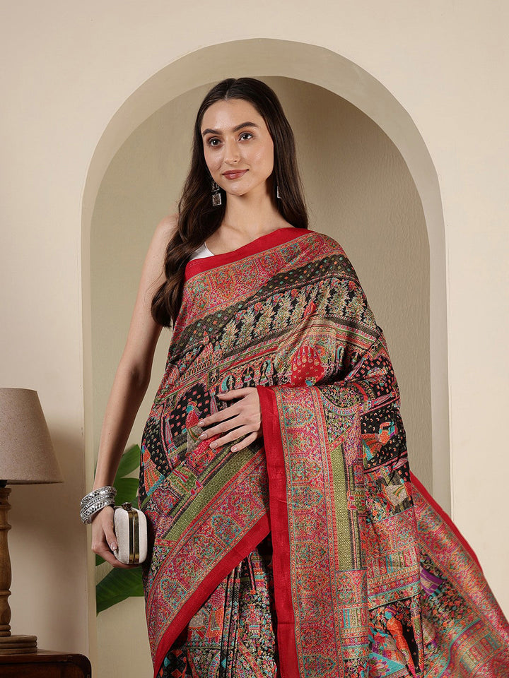 Digital Printed Art Silk Saree