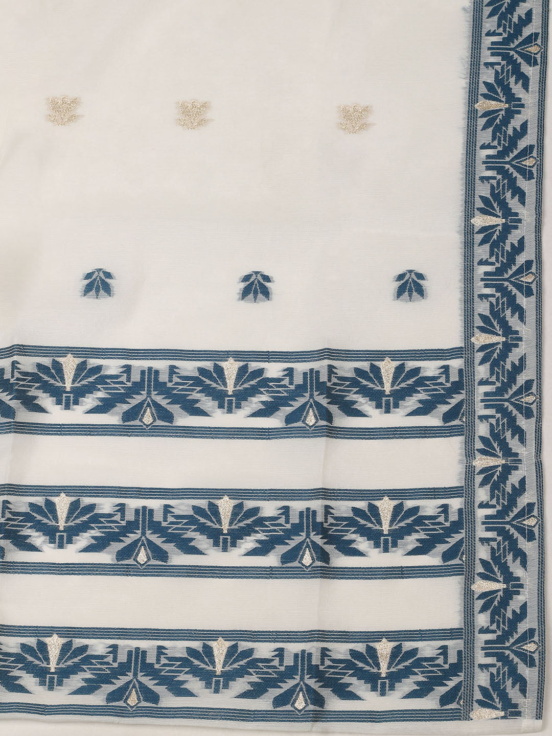 Embroidered Chanderi Unstitched Kurta With Pant &amp; Dupatta