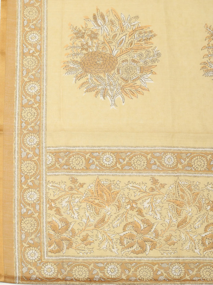 Embroidered Chanderi Unstitched Suit With Pant &amp; Dupatta