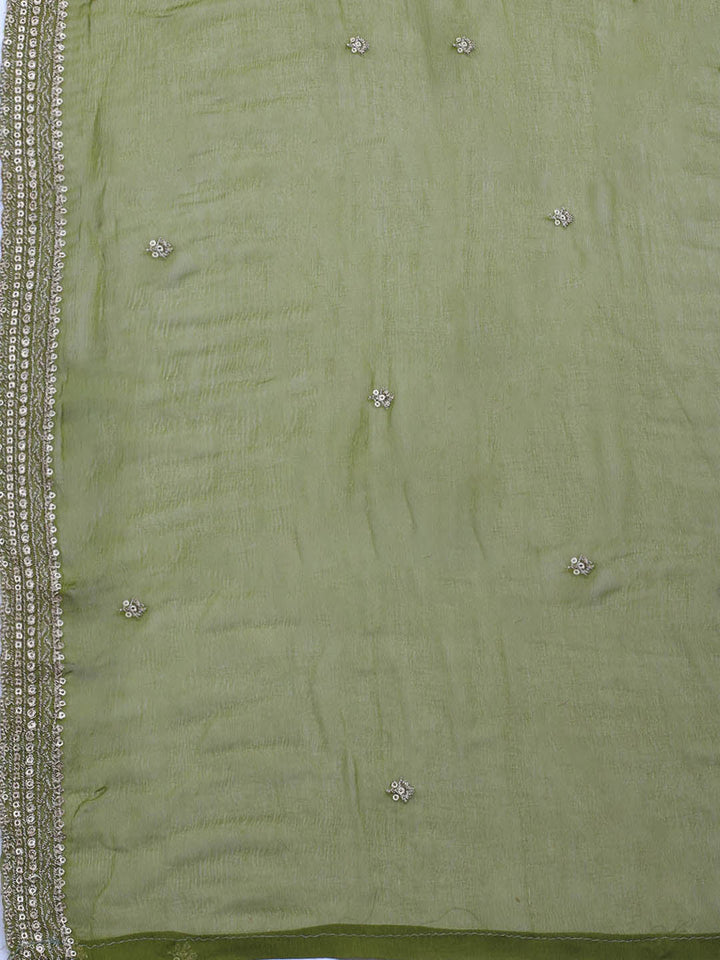 Printed Crepe Unstitched Suit With Dupatta