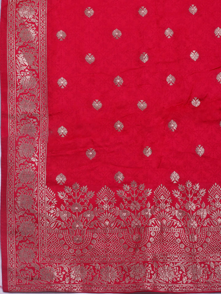 Woven Design Chanderi Unstitched Suit With Dupatta