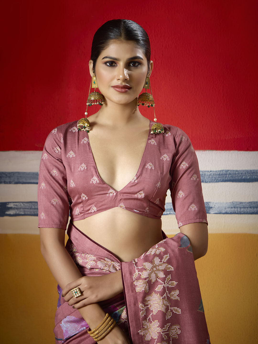Digital Floral Printed Art Silk Saree
