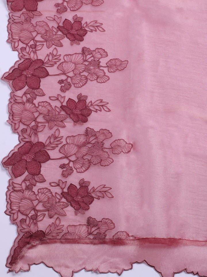 Embroidered Tissue Unstitched Suit With Dupatta