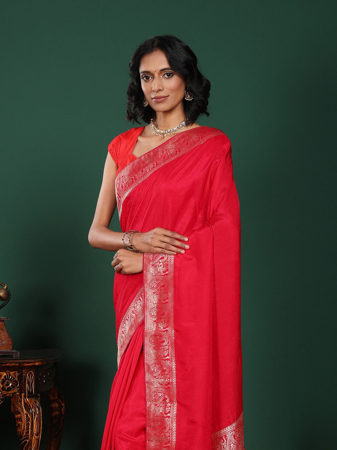 Woven Design Cotton Blend Saree