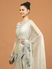 Stone Work Organza Saree