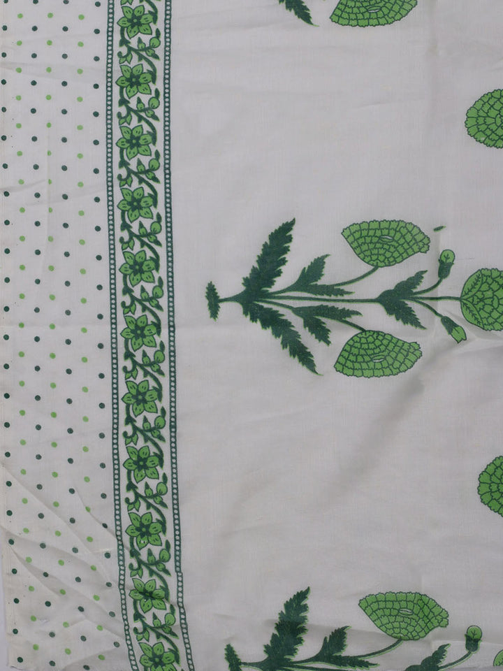 Neck Embroidered &amp; Printed Cotton Blend Unstitched Suit With Dupatta