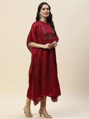 Yoke Embroidery Cotton Kaftan Kurta