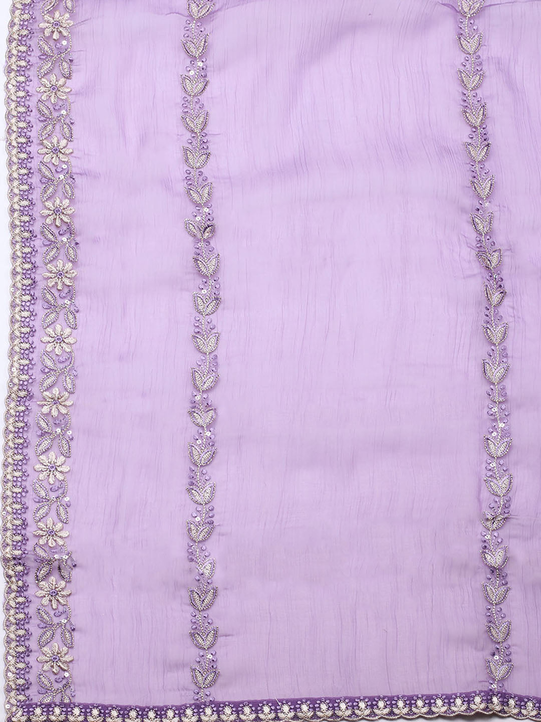 Embroidered Organza Unstitched Suit With Pant &amp; Dupatta