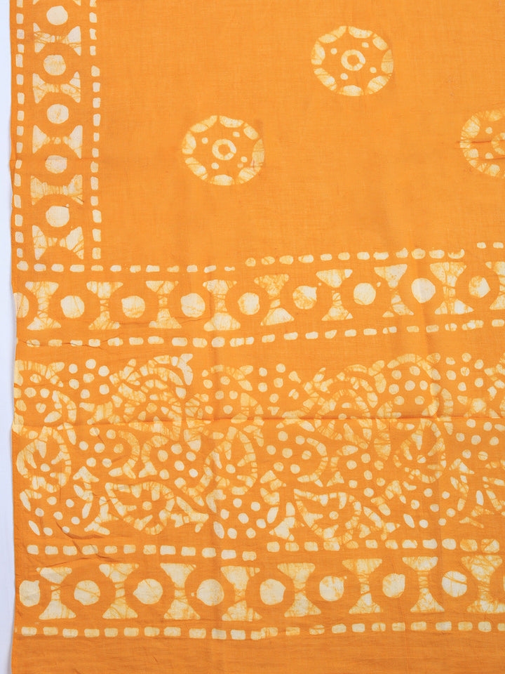 Printed Cotton Blend Unstitched Suit With Pant &amp; Dupatta