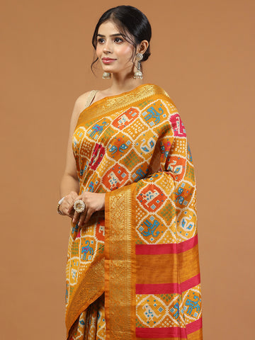 Patola Printed Tussar Woven Saree