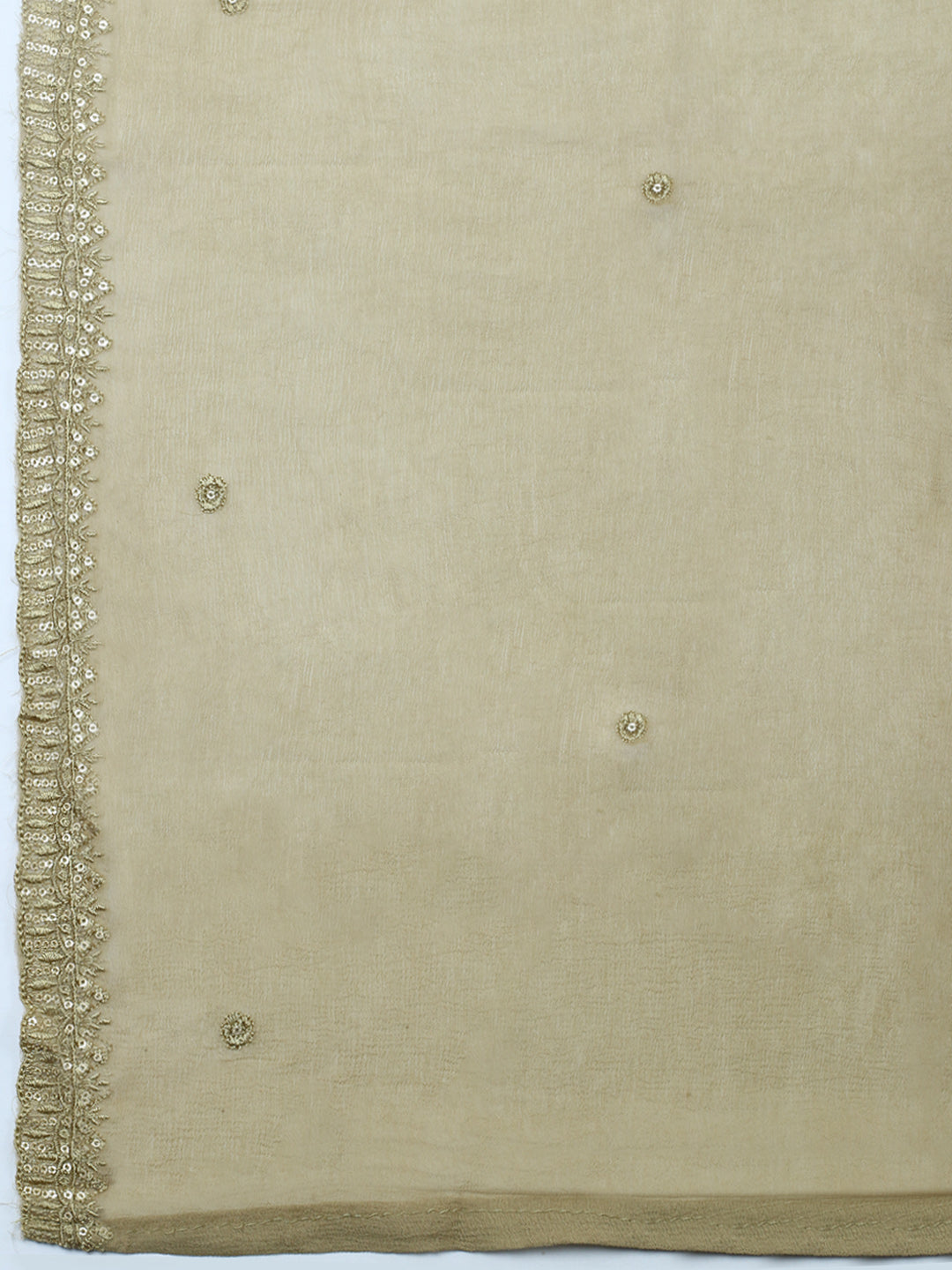 Embroidered Chanderi Unstitched Suit With Pant &amp; Dupatta