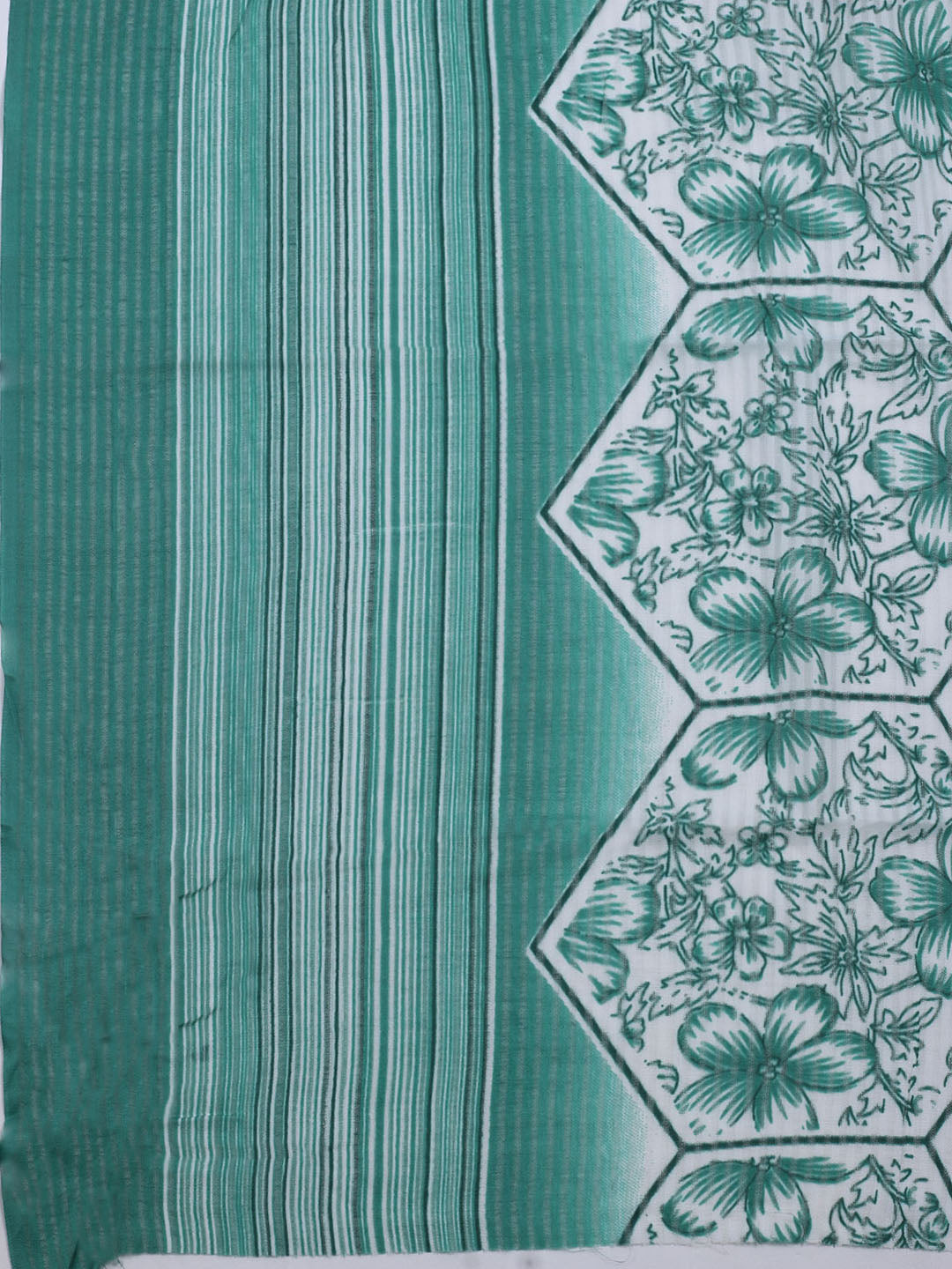 Floral Printed Cotton Blend Unstitched Suit With Dupatta
