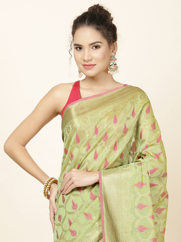 Zari Jaal Woven Cotton Saree