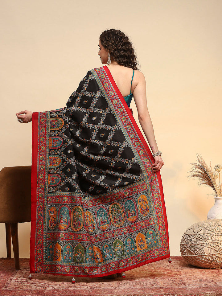Digital Printed Art Silk Saree
