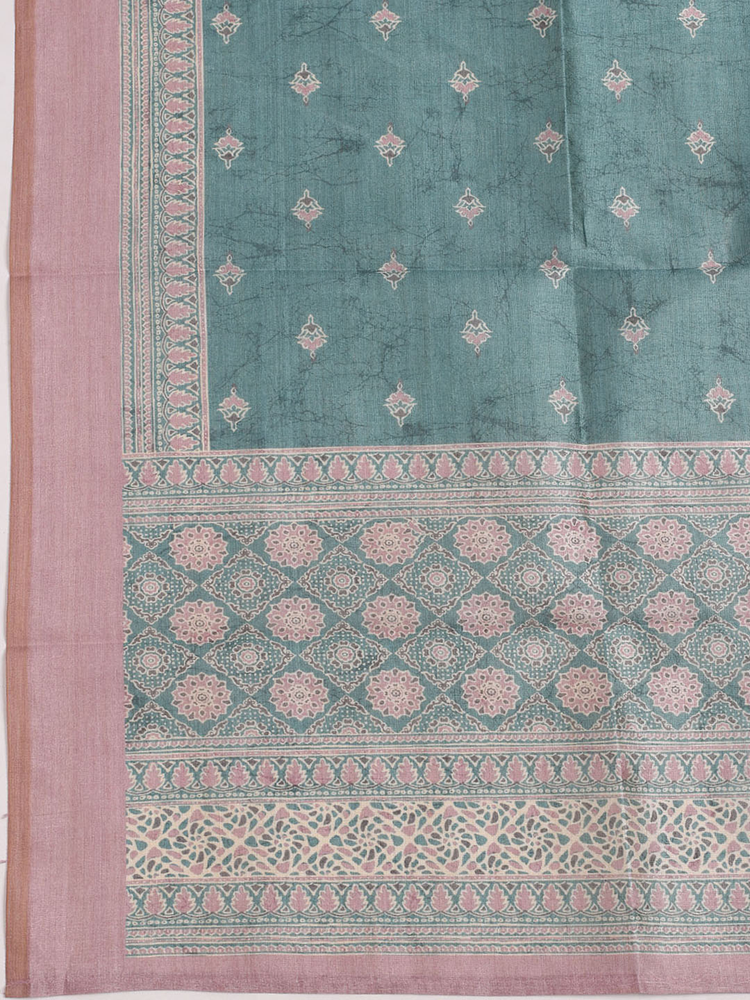 Printed Cotton Unstitched Suit With Pant &amp; Dupatta