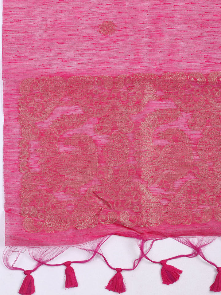 Neck Embroidered Chanderi Unstitched Suit Piece With Dupatta