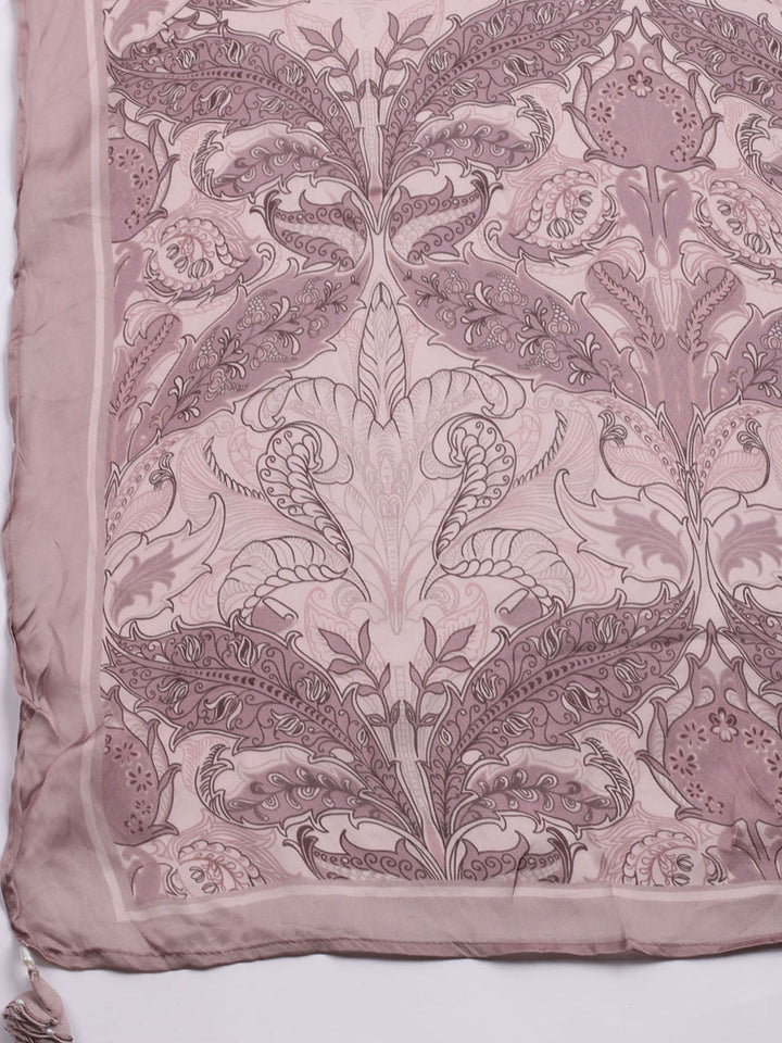 Printed Crepe Unstitched Suit With Dupatta