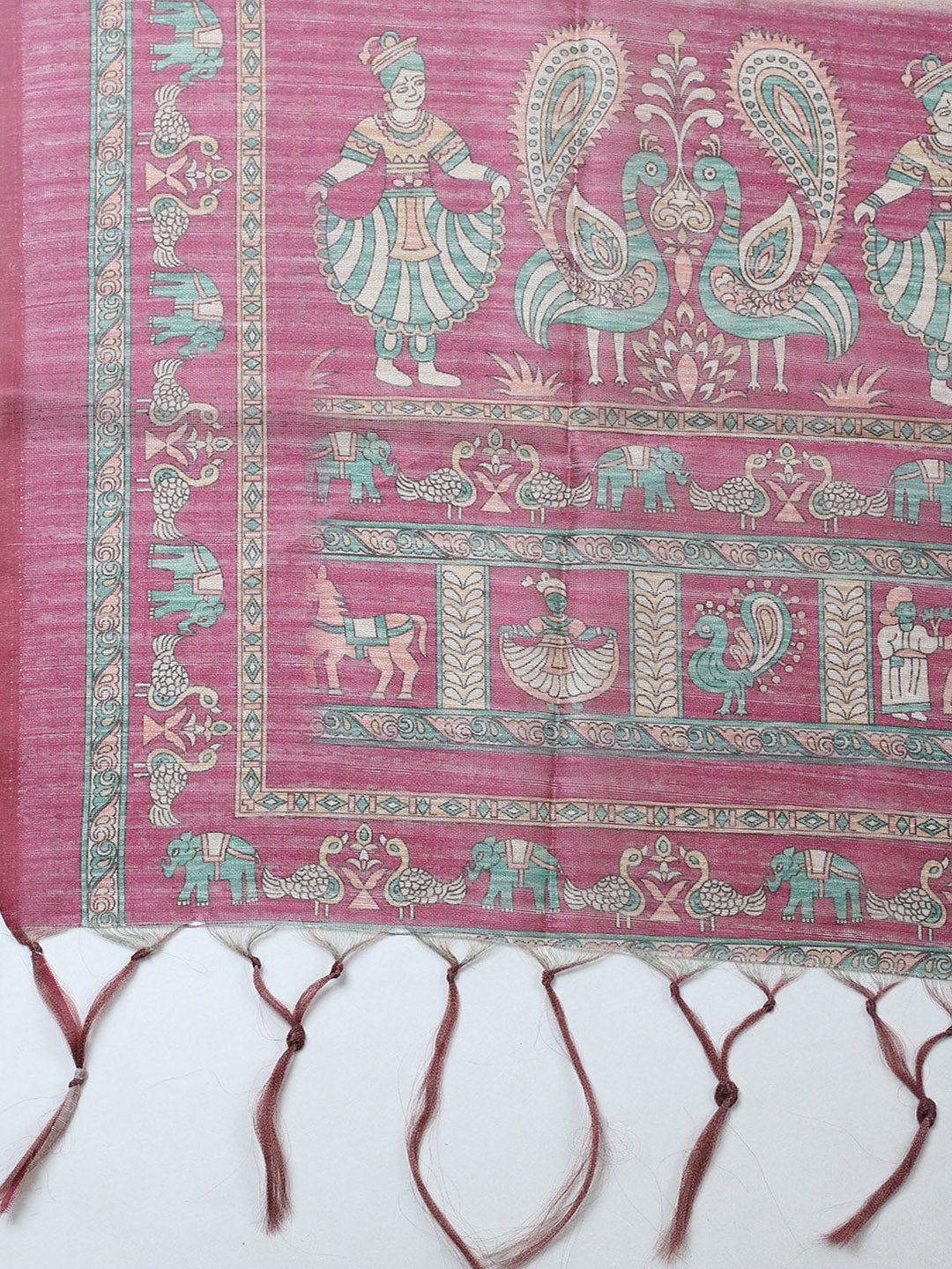 Embroidered Chanderi Unstitched Suit With Pant &amp; Dupatta
