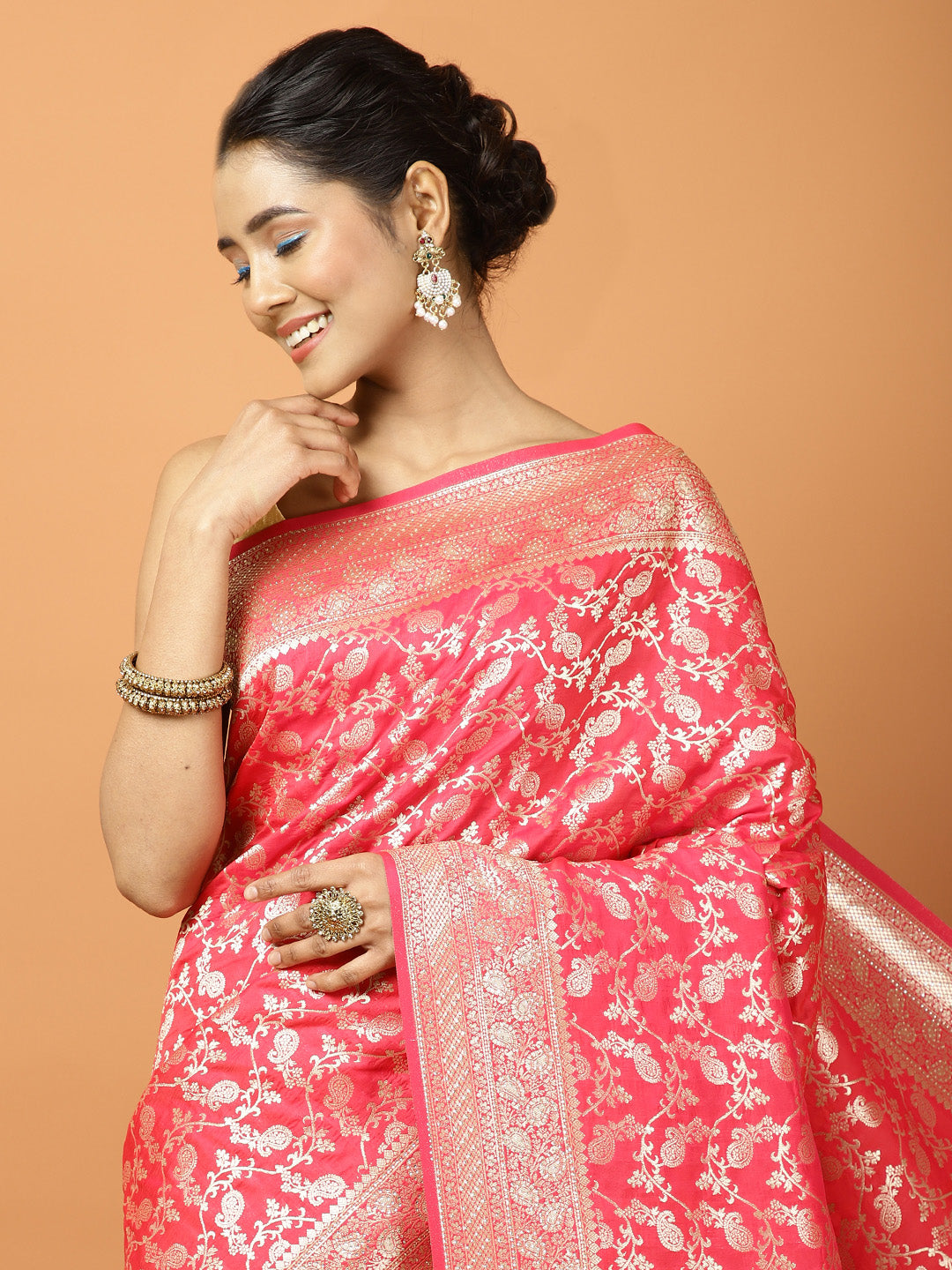 Stone Work Banarasi Woven Saree