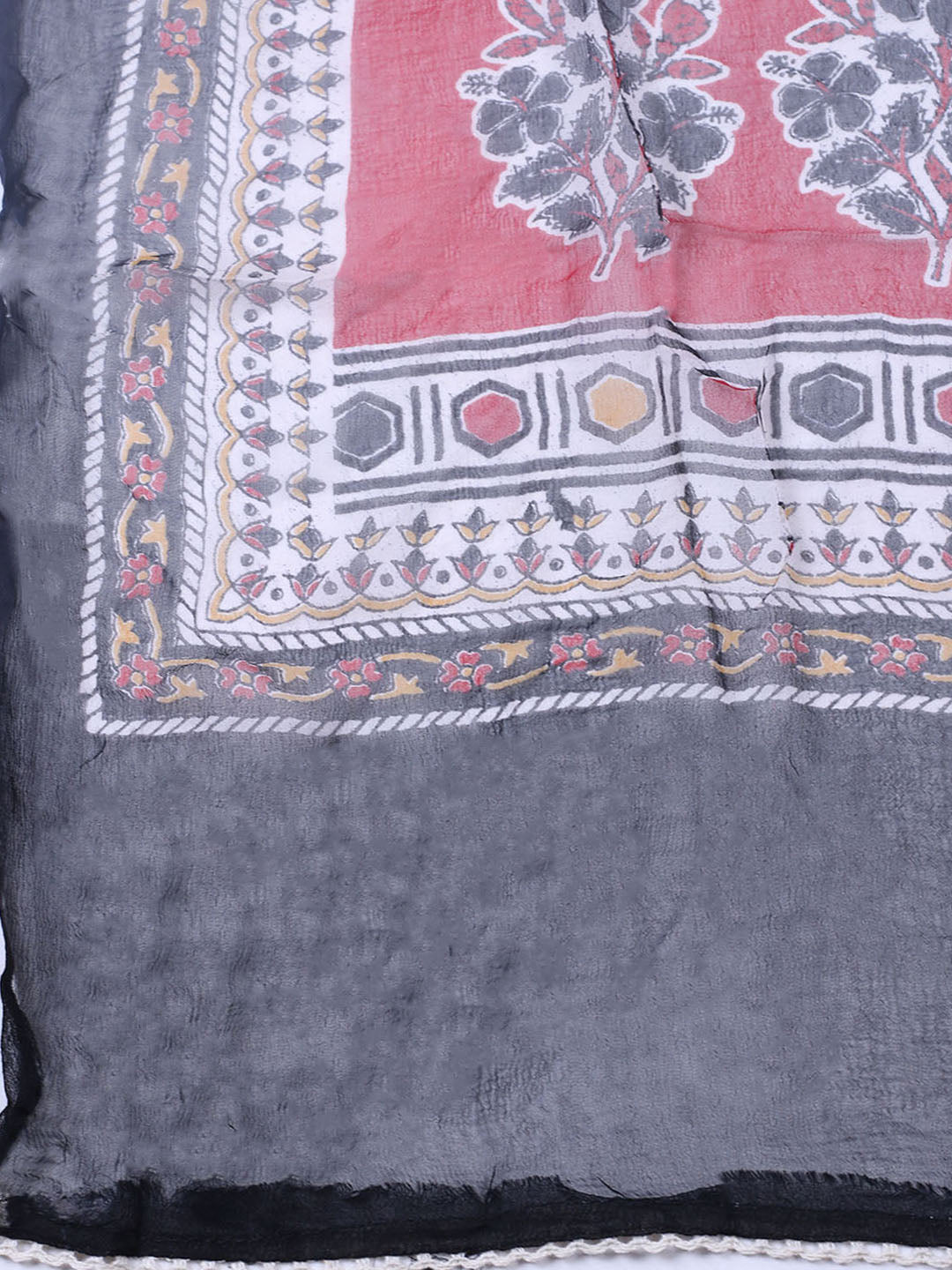 Embroidered Cotton Blend Unstitched Suit With Pant &amp; Dupatta