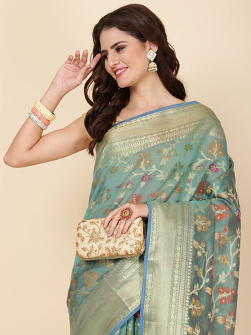 Zari Jaal Woven Cotton Saree