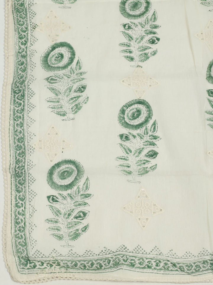 Printed Cotton Unstitched Suits Printed Suit With Pant &amp; Dupatta