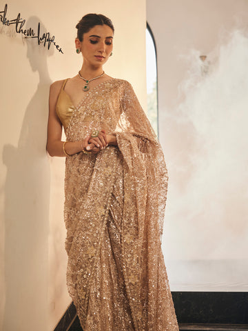 Sequin Embroidered Net Saree