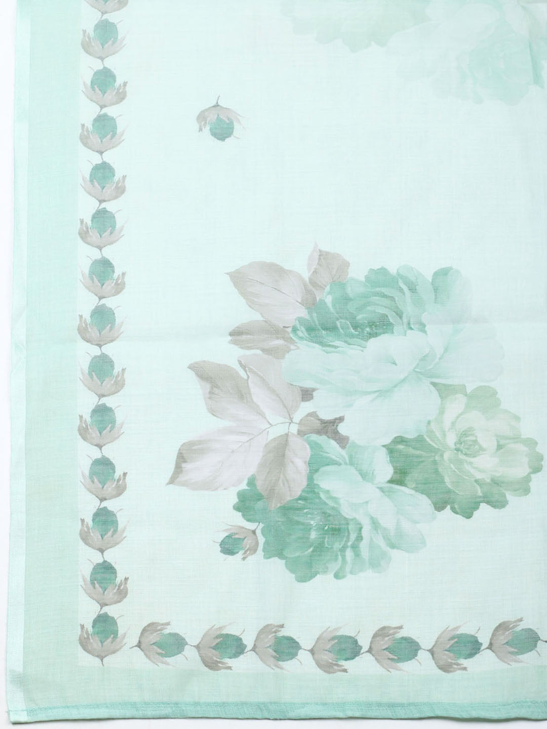 Embroidered Linen Blend Unstitched Suit With Pant Dupatta