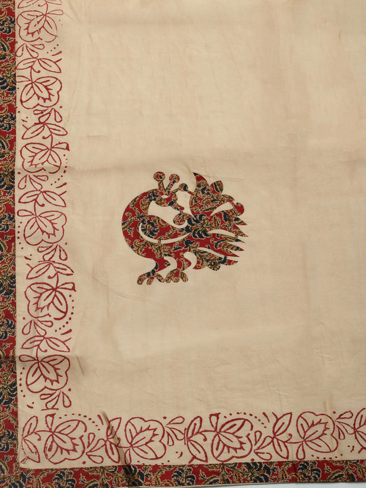 Printed Cotton Blend Unstitched Kurta With Pant &amp; Dupatta