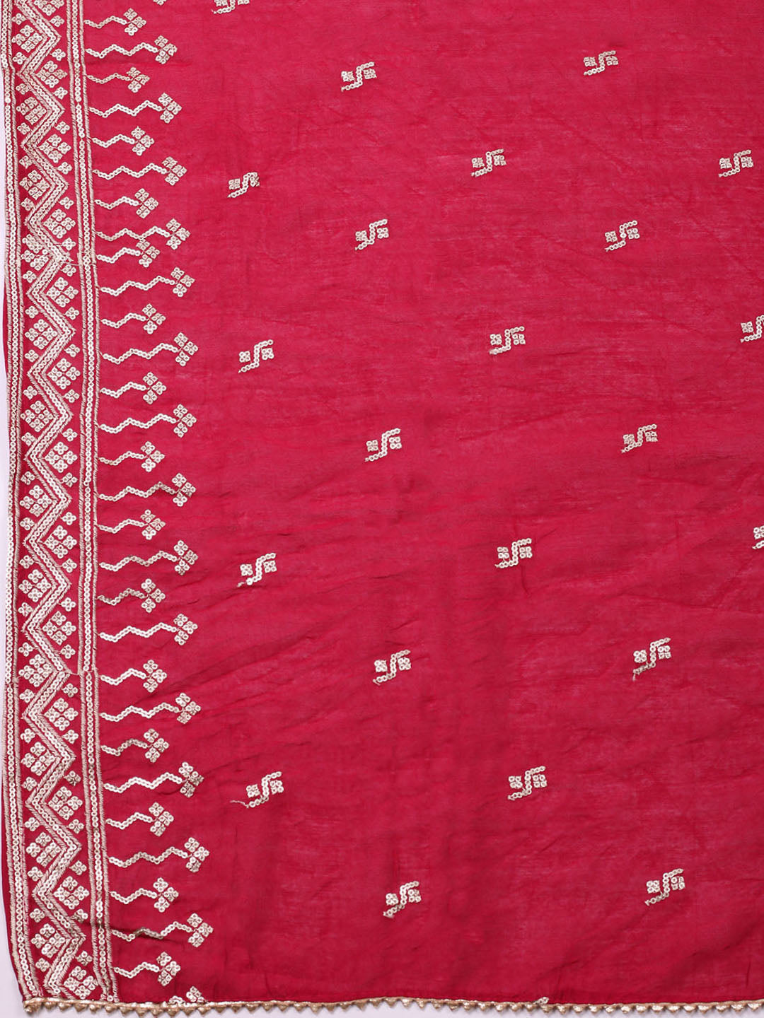 Embroidered Cotton Unstitched Suit With Pant &amp; Dupatta