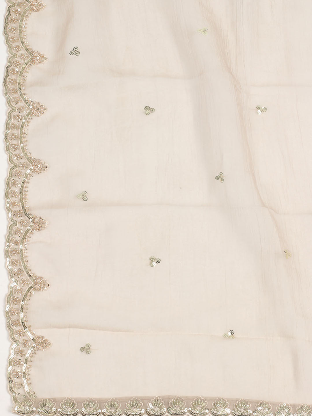 Embelished Organza Unstitched Suit With Dupatta