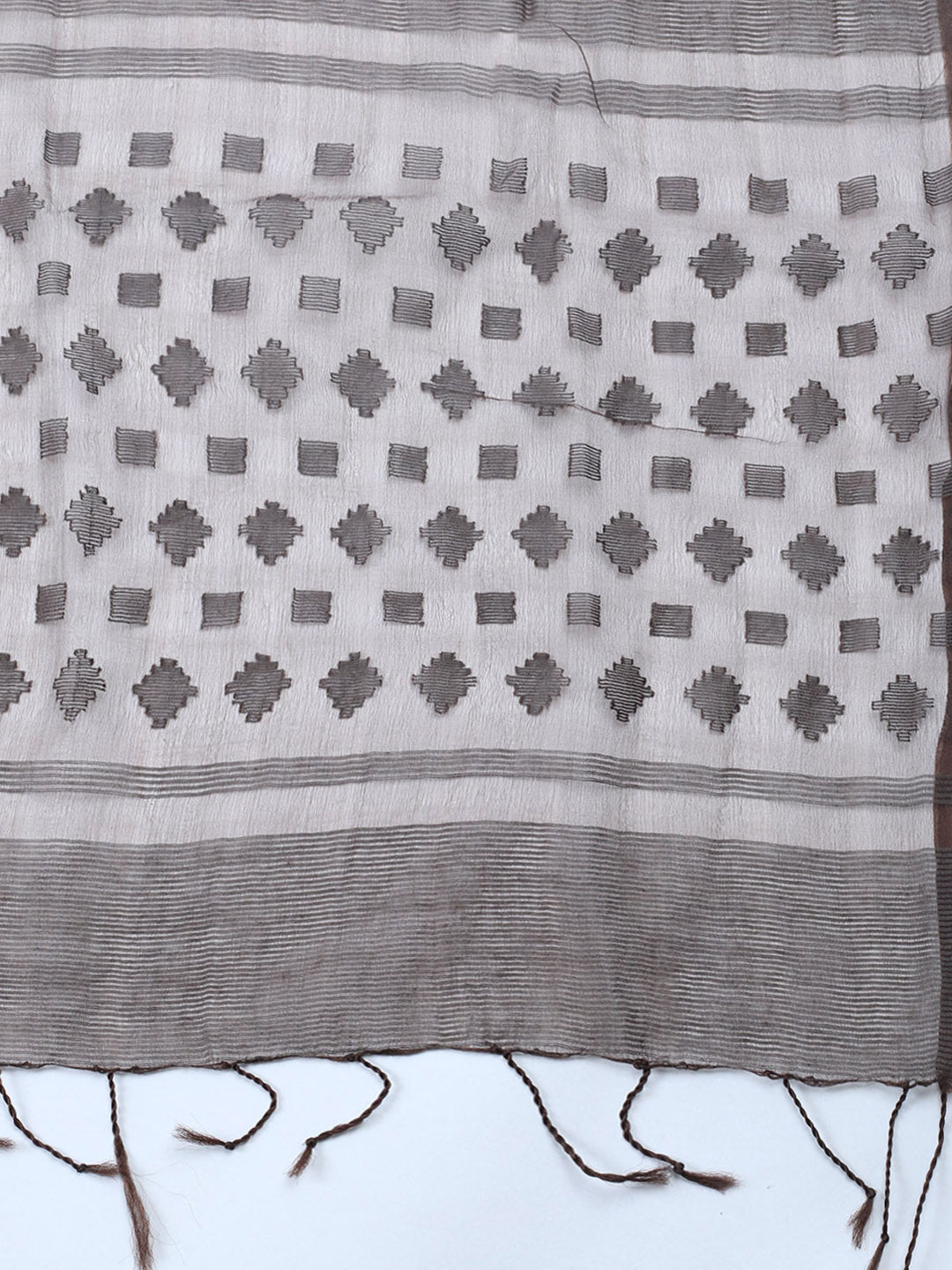 Embroidered Cotton Blend Unstitched Suit With Pant &amp; Dupatta