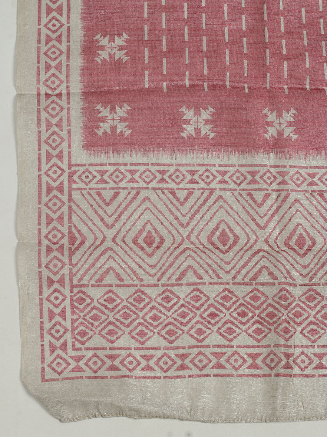 Printed Chanderi Unstitched Suit With Pant &amp; Dupatta