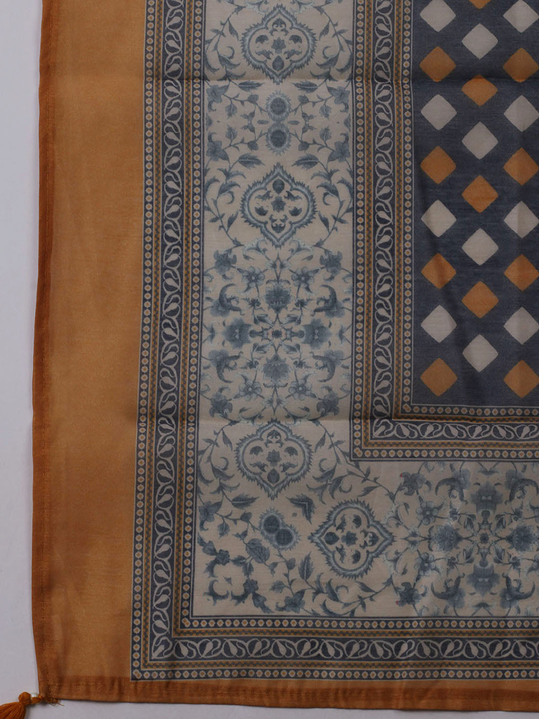 Printed Chanderi Unstitched Suit With Dupatta