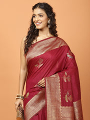 Zari Jaal Woven Art Silk Saree