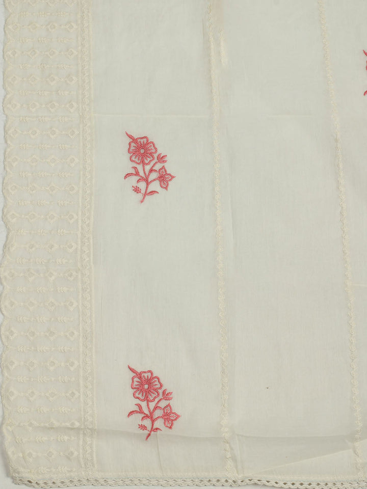 Printed Cotton Unstitched Suit With Pant &amp; Dupatta