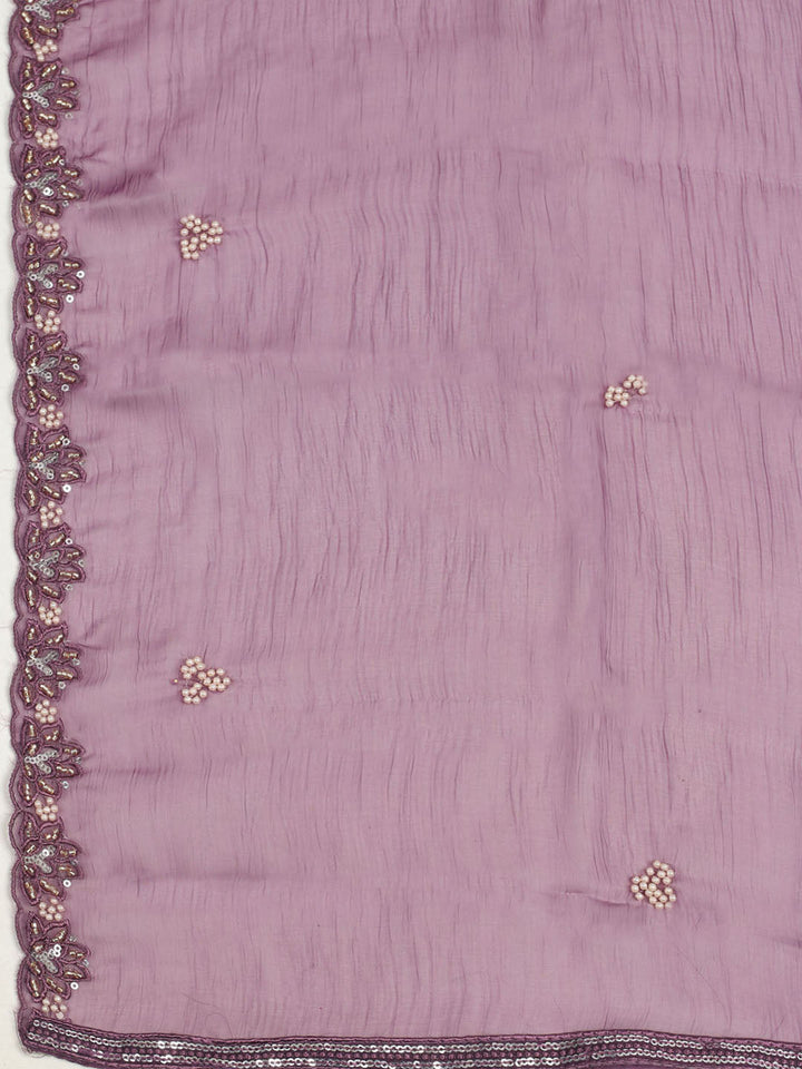 Embroidered Chiffon Unstitched Suit With Dupatta