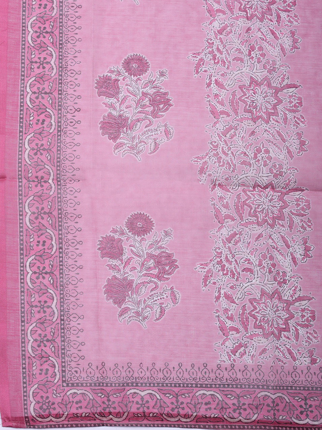 Embroidered Cotton Blend Unstitched Suit With Pant &amp; Dupatta