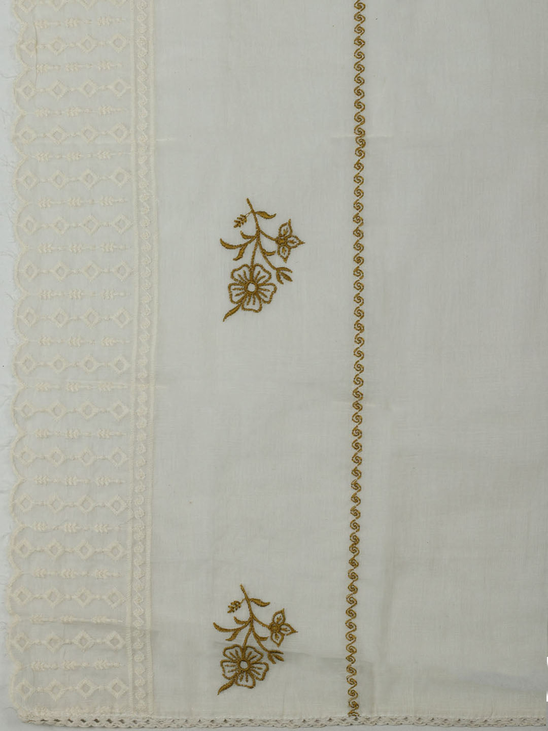 Printed Cotton Unstitched Kurta With Pant &amp; Dupatta