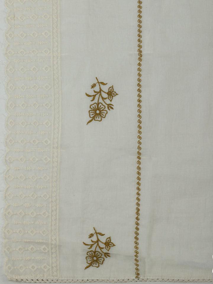 Printed Cotton Unstitched Kurta With Pant &amp; Dupatta
