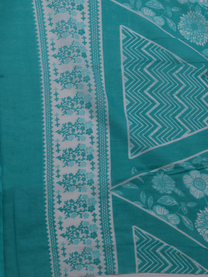 Printed Cotton Blend Unstitched Suit With Dupatta