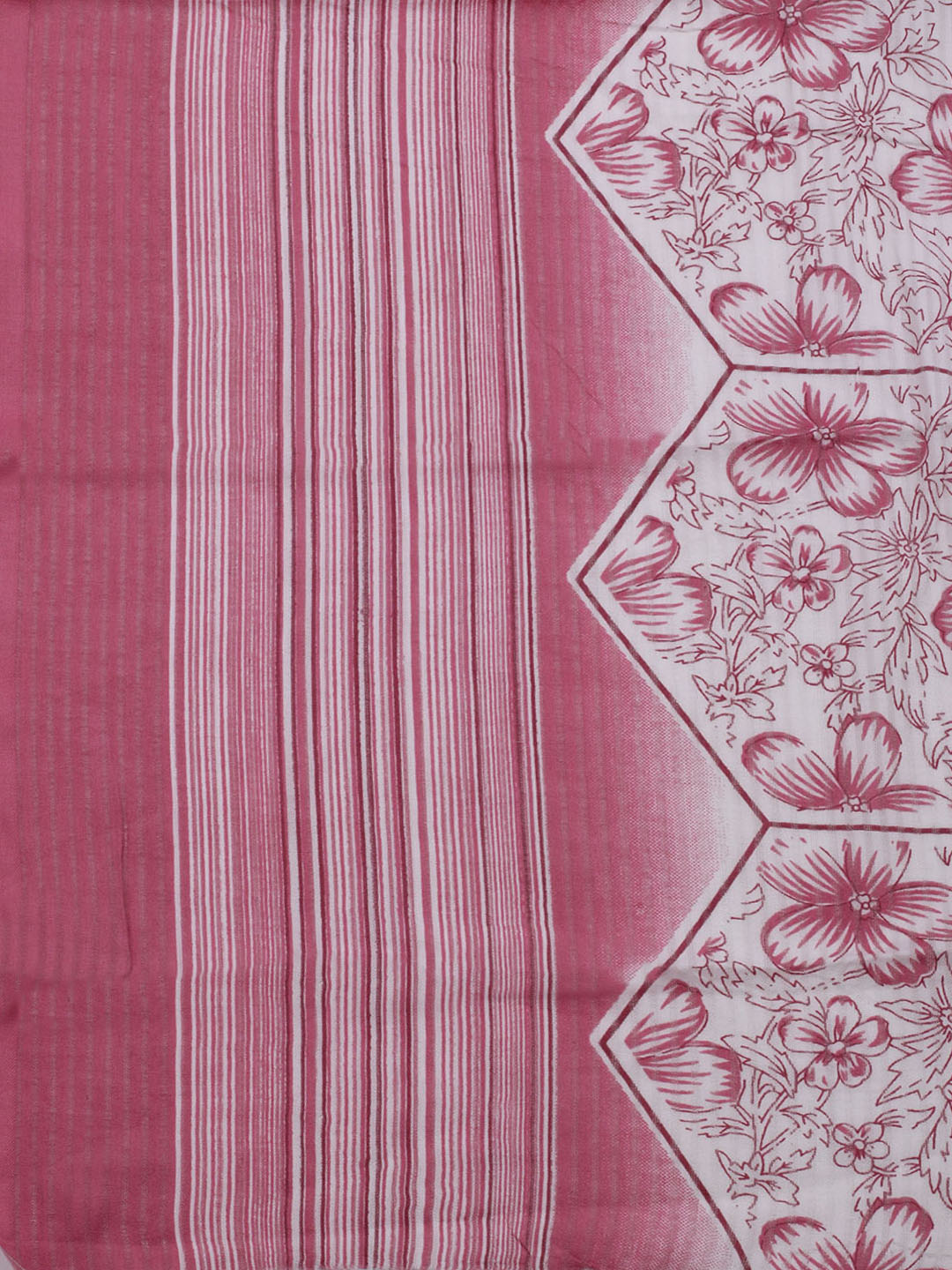Floral Printed Cotton Blend Unstitched Suit With Dupatta