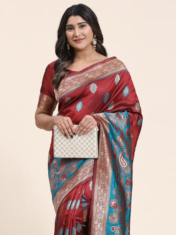 Zari Border Booti Handloom Saree