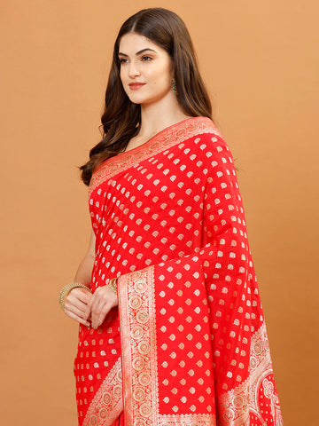 Zari Border Banarasi Woven Saree