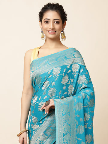 Zari Jaal Crepe Woven Saree