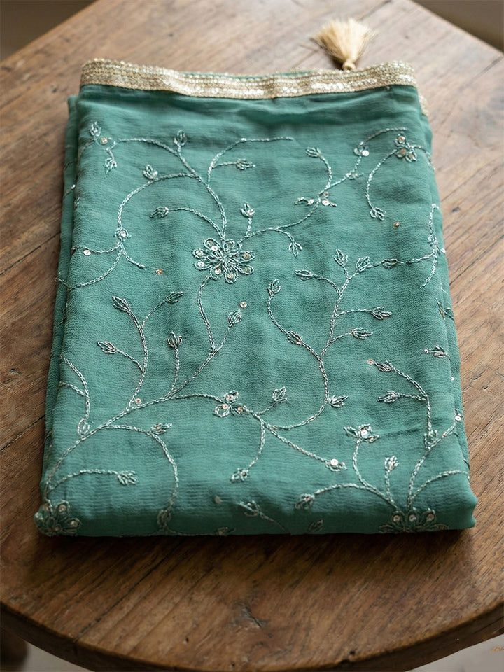 Embroidered Cotton Unstitched Suit With Pant