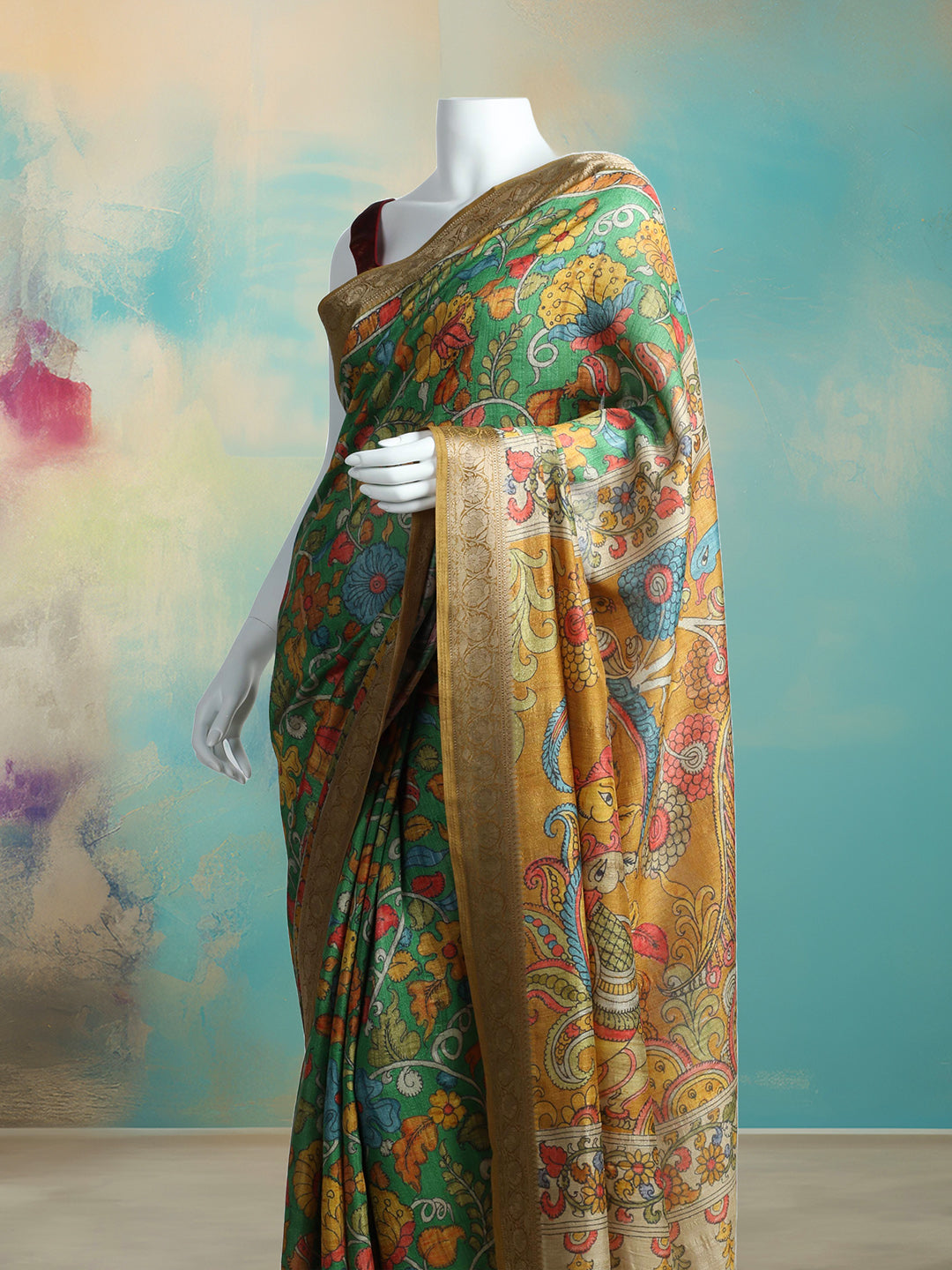 Printed Tussar Saree