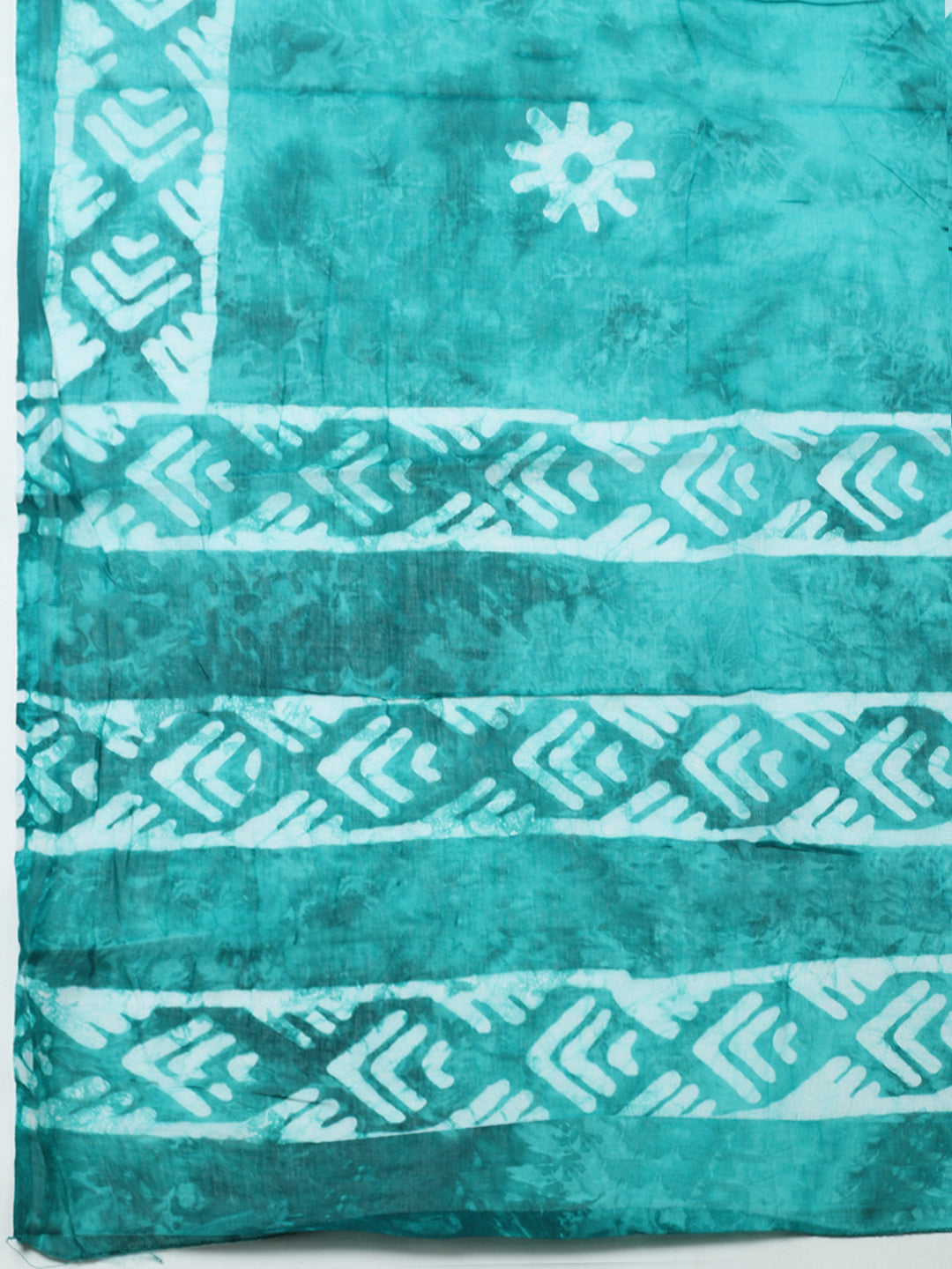 Printed Cotton Blend Unstitched Suit With Pant &amp; Dupatta