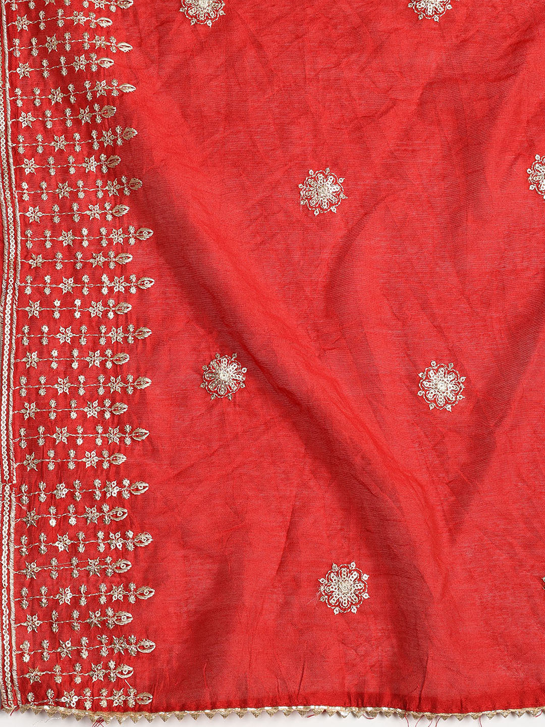 Neck Embroidered Cotton Blend Unstitched Suit With Dupatta