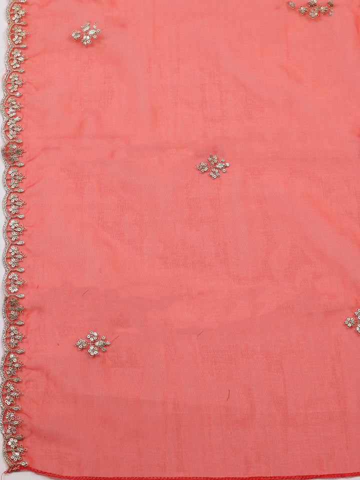 Embroidered Organza Unstitched Suit With Dupatta